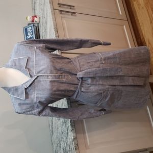 Kayce Hughes Blue/White Shirt Dress